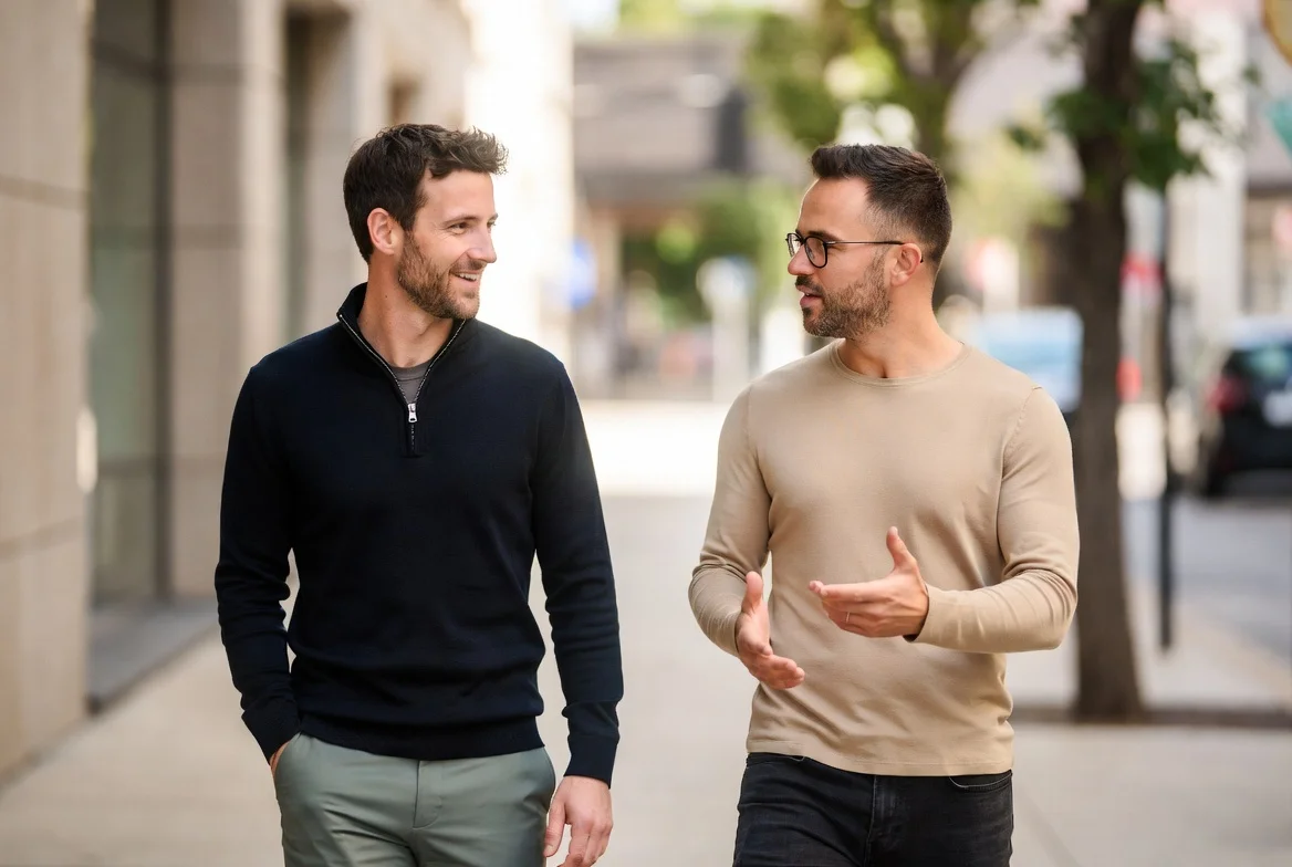 Stackline founders walking and talking